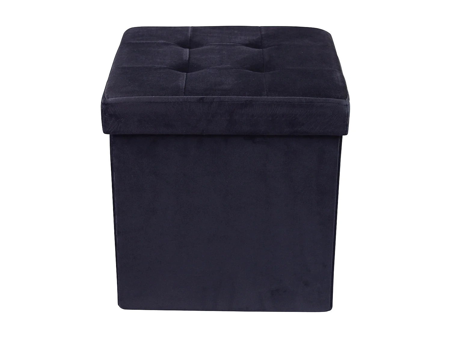 MilaniHome.it - pouf quadrato in velluto di design moderno, cm 38 x 38 x 38 hdi coloreNero