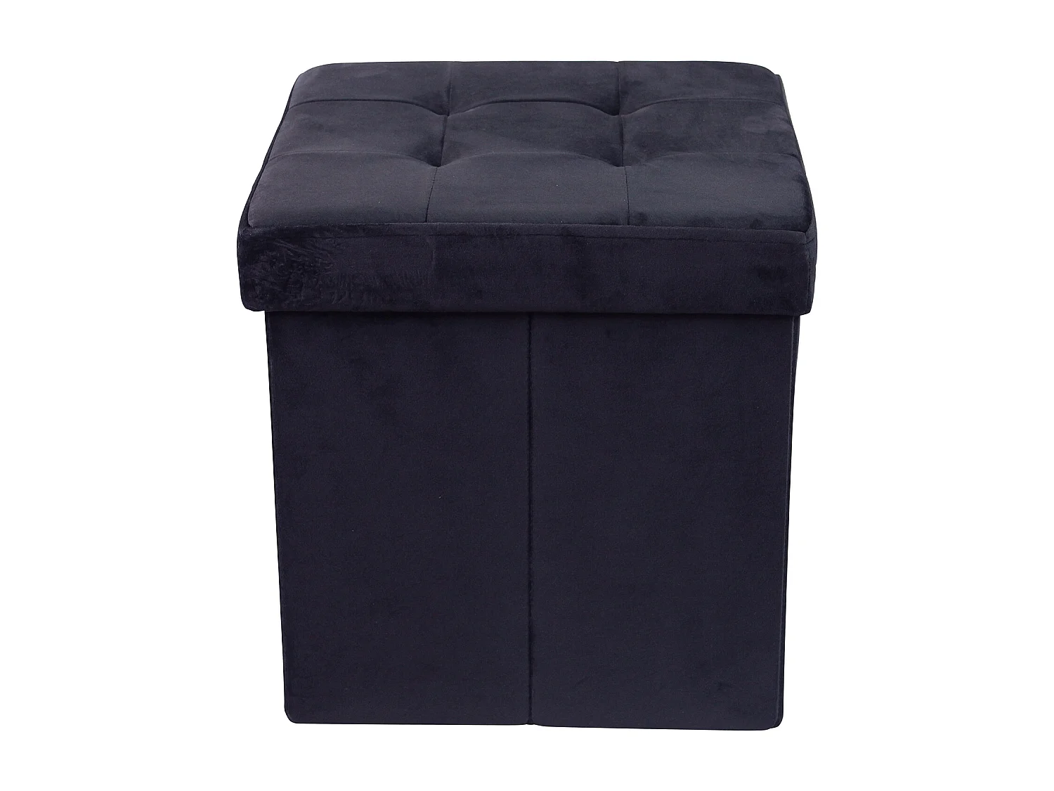 MilaniHome.it - pouf quadrato in velluto di design moderno, cm 38 x 38 x 38 hdi coloreNero