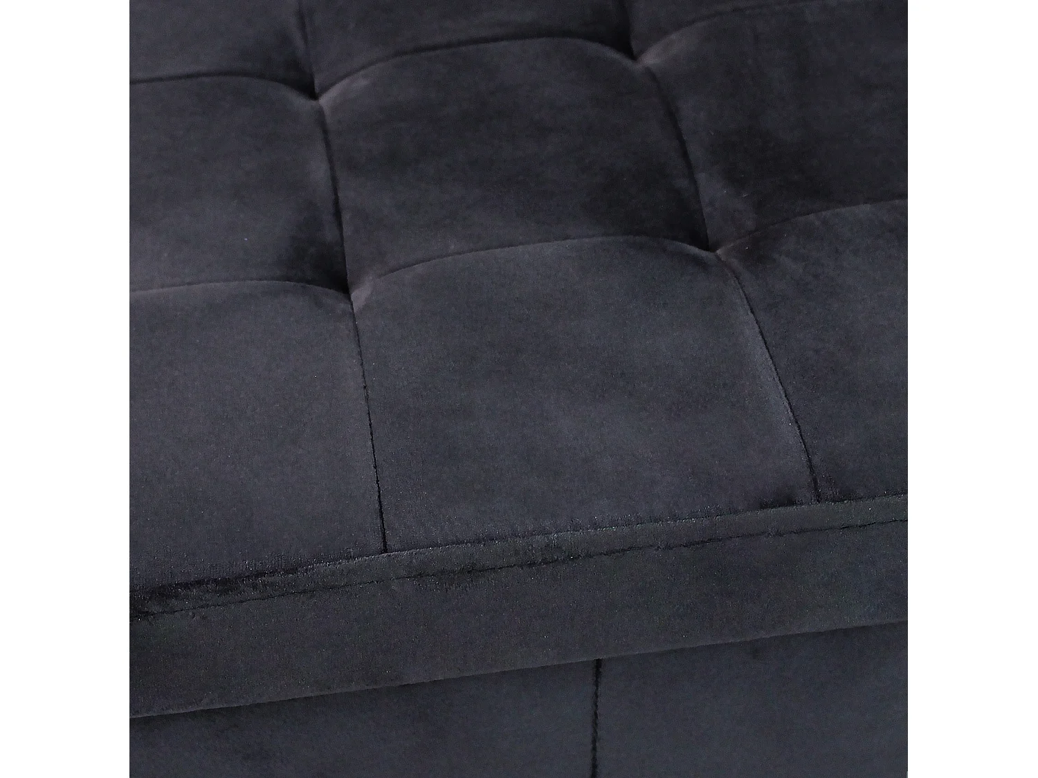 MilaniHome.it - pouf quadrato in velluto di design moderno, cm 38 x 38 x 38 hdi coloreNero