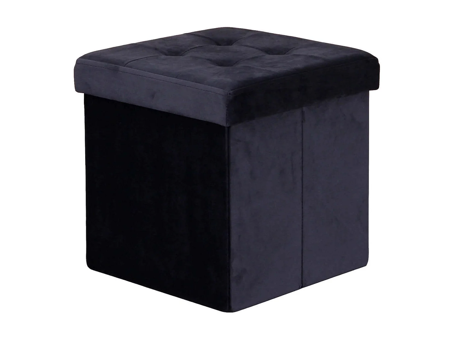 MilaniHome.it - pouf quadrato in velluto di design moderno, cm 38 x 38 x 38 hdi coloreNero