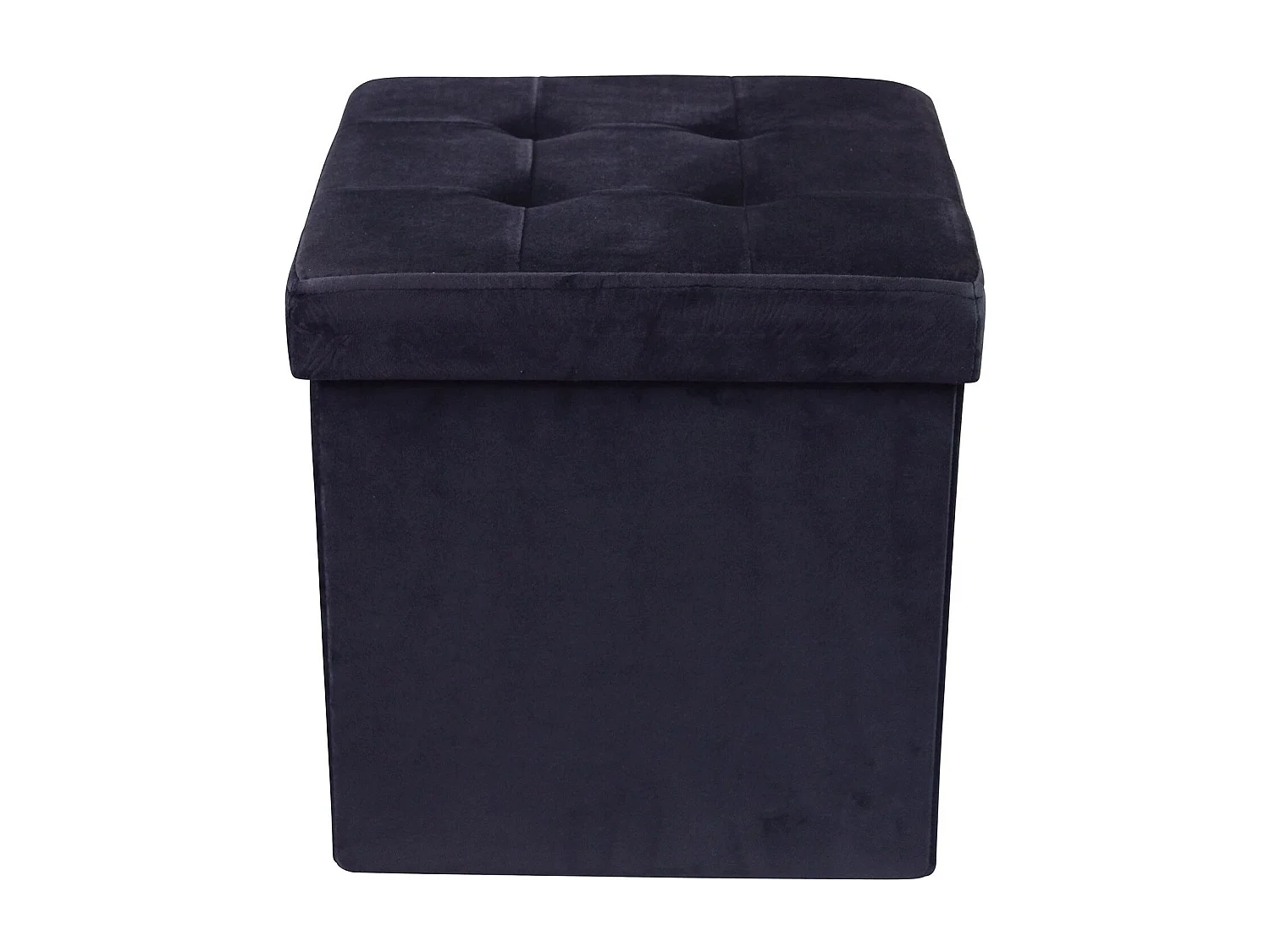 MilaniHome.it - pouf quadrato in velluto di design moderno, cm 38 x 38 x 38 hdi coloreNero