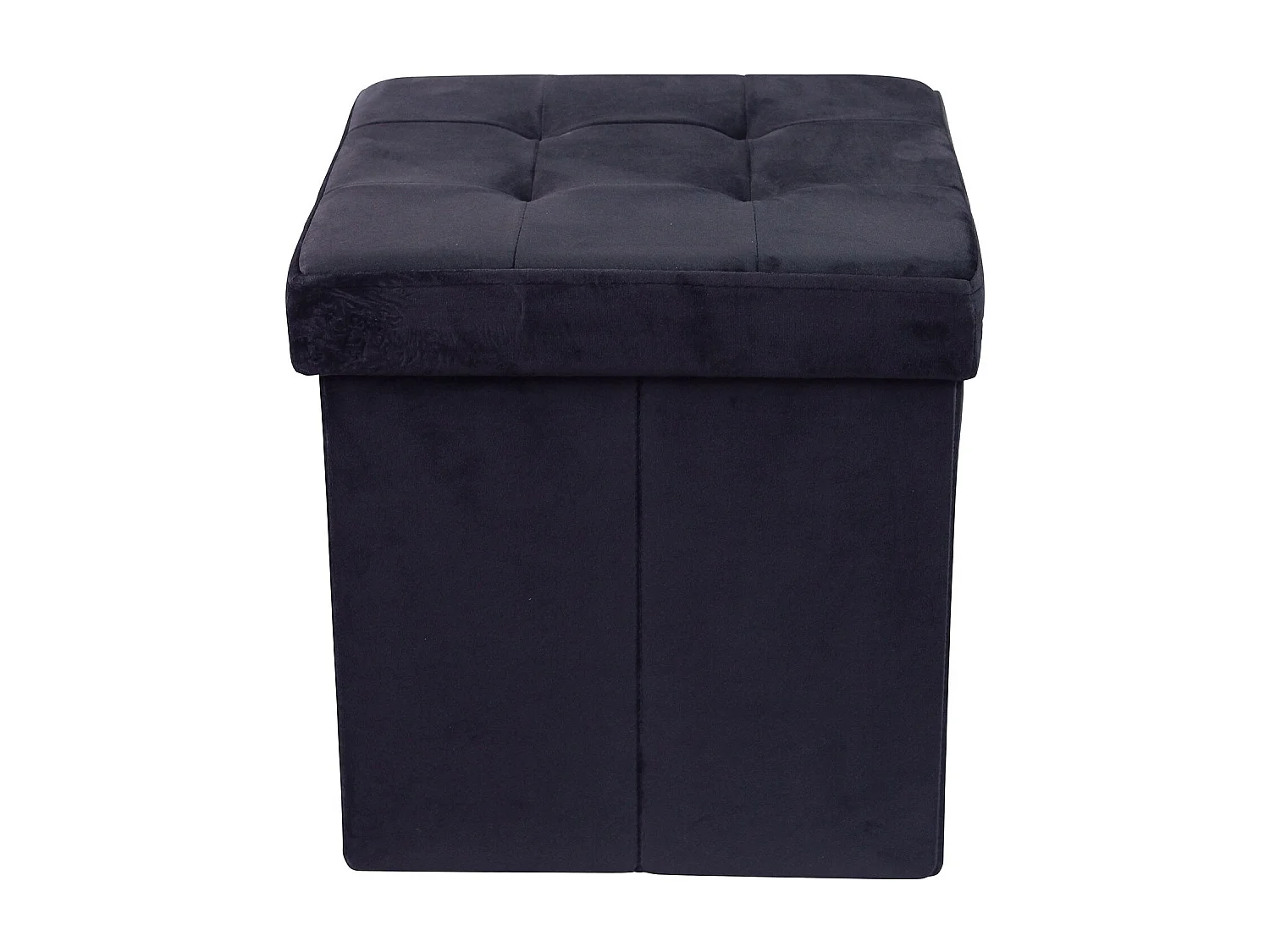 MilaniHome.it - pouf quadrato in velluto di design moderno, cm 38 x 38 x 38 hdi coloreNero