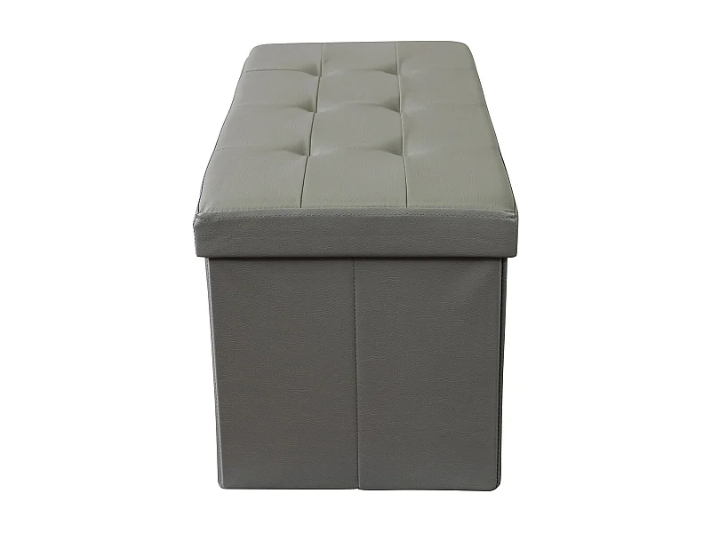 MilaniHome.it - pouf rettangolare in ecopelle di design moderno, cm 76 x 38 x 38 hdi coloreGrigio