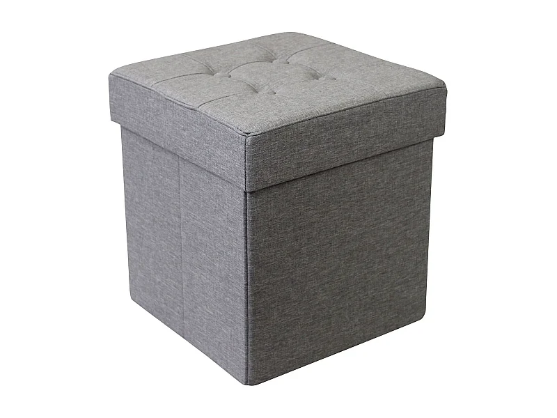 MilaniHome.it - pouf quadrato in stoffa di design moderno, cm 38 x 38 x 40 hdi coloreGrigio chiaro