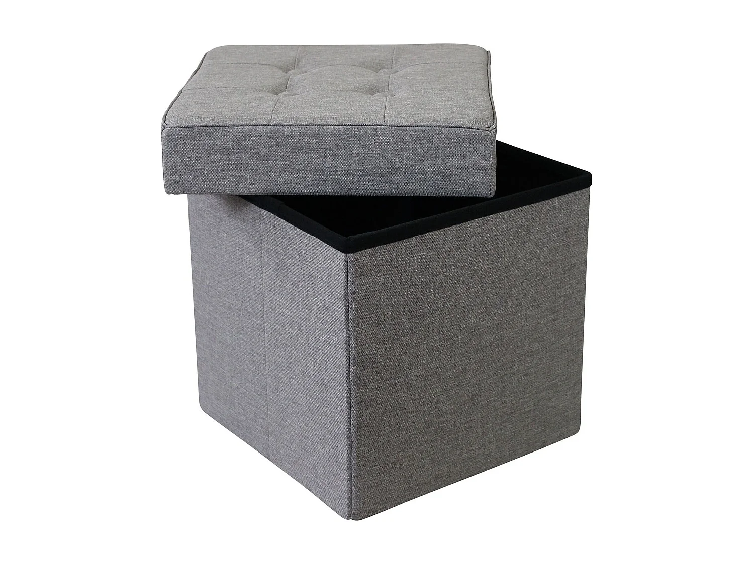 MilaniHome.it - pouf quadrato in stoffa di design moderno, cm 38 x 38 x 40 hdi coloreGrigio chiaro