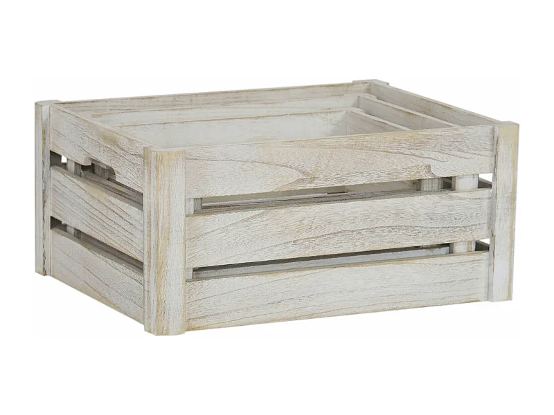 MilaniHome.it - Set Di 3 Cassette In Legno Di Design Industrial Stile Moderno Con Decoro , G.40x30x18/M.35x25x16/xS.30x20x14di coloreGrigio