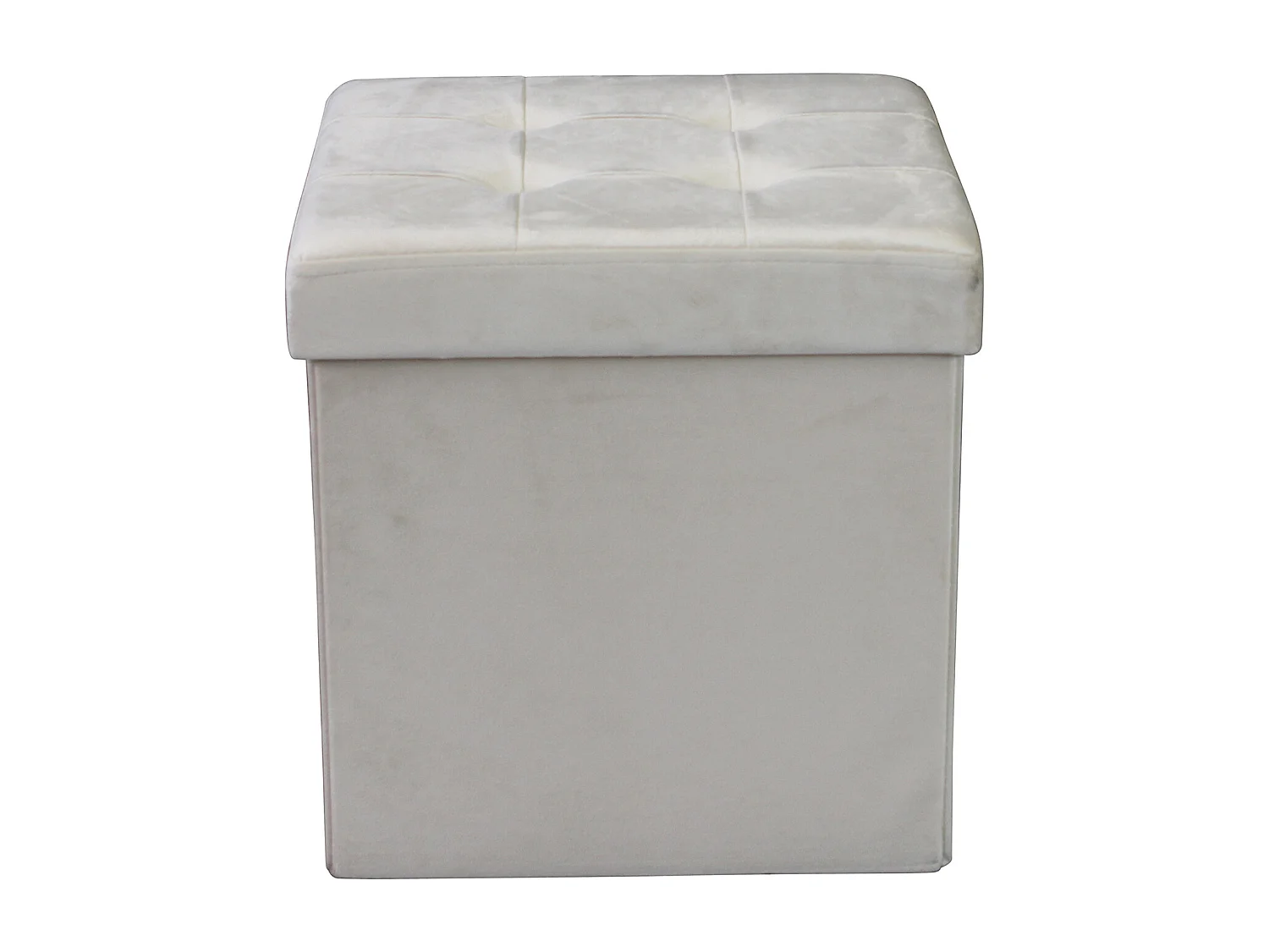 MilaniHome.it - pouf quadrato in velluto di design moderno, cm 38 x 38 x 38 hdi coloreBeige