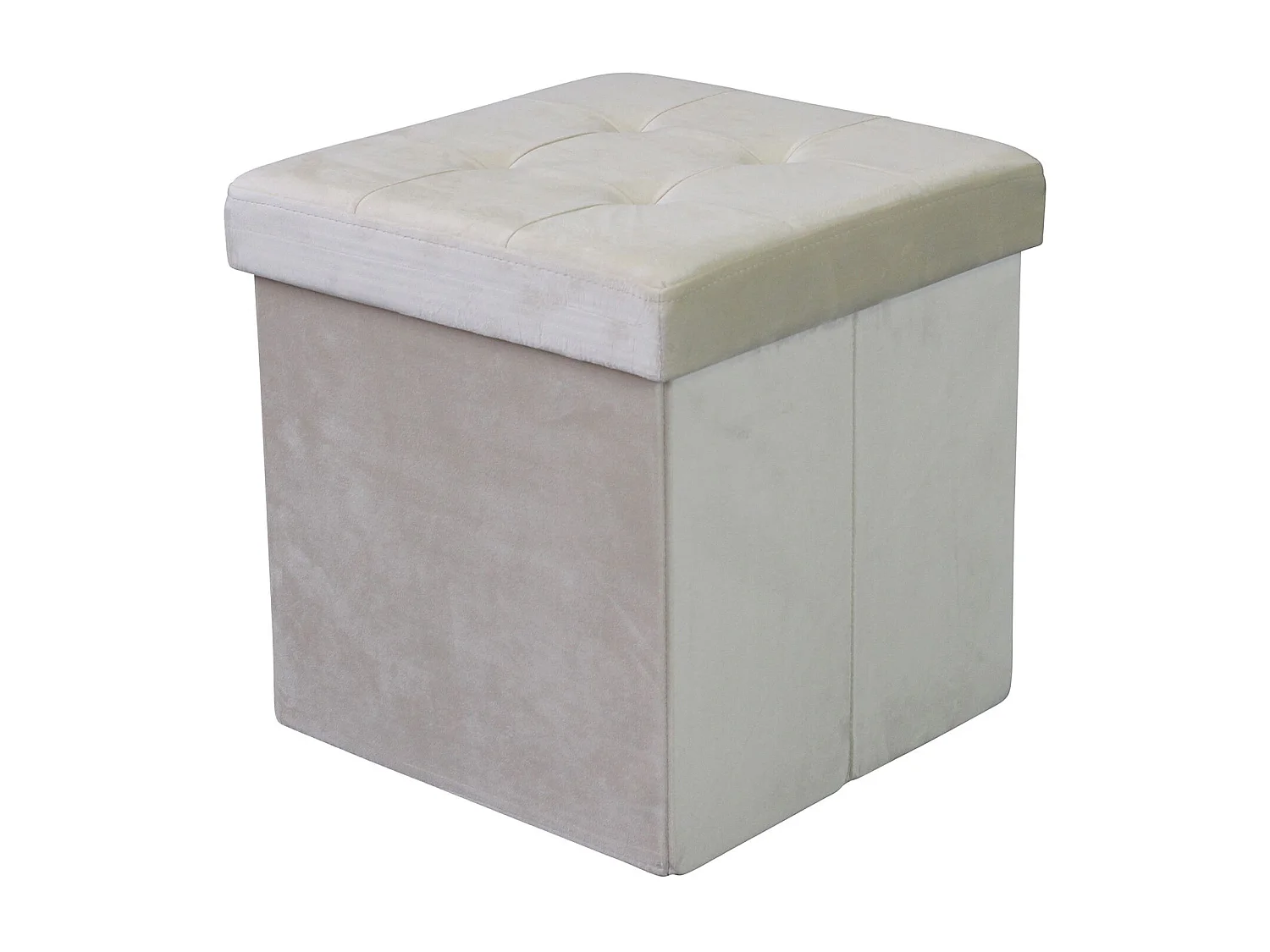 MilaniHome.it - pouf quadrato in velluto di design moderno, cm 38 x 38 x 38 hdi coloreBeige