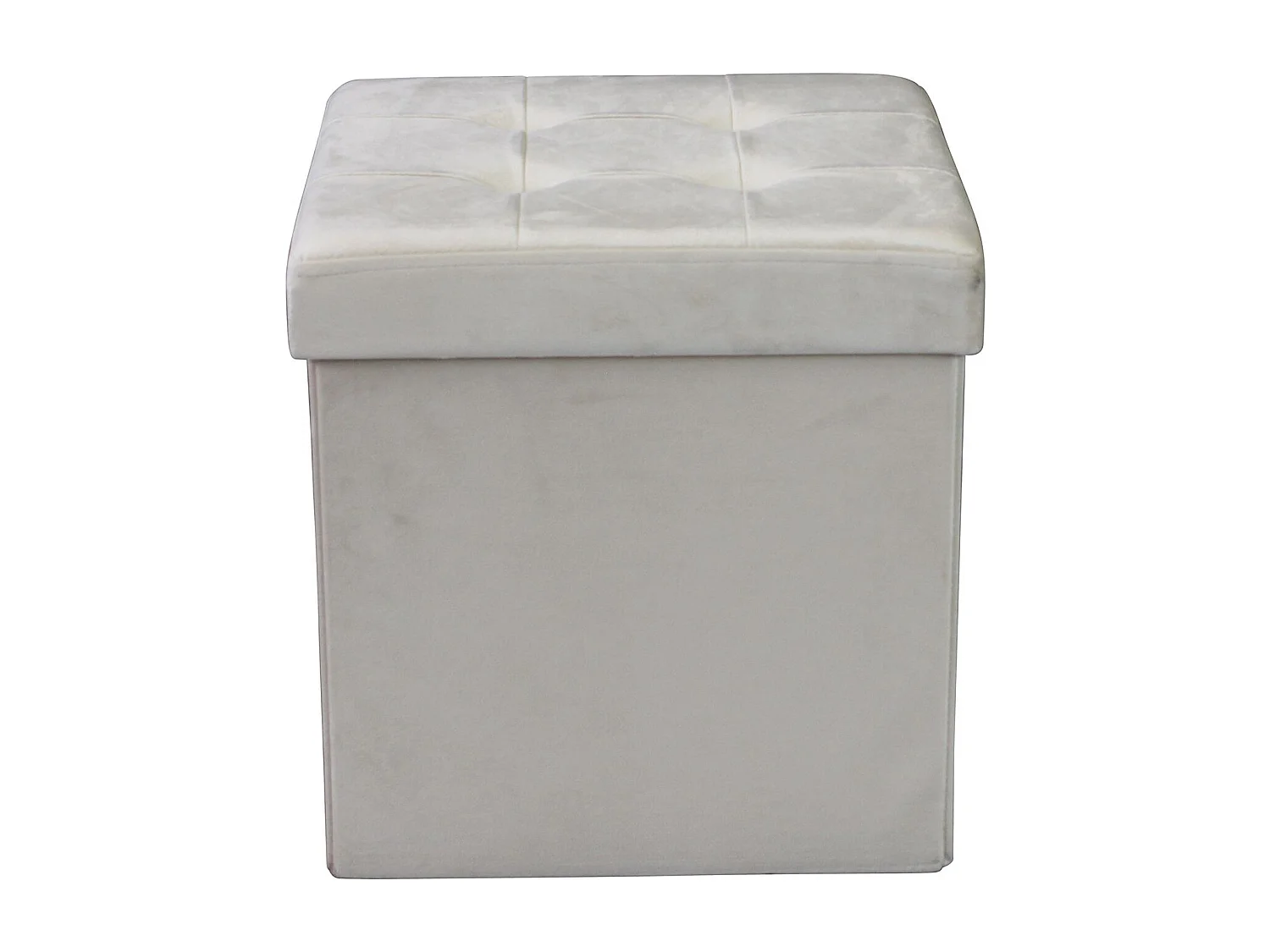 MilaniHome.it - pouf quadrato in velluto di design moderno, cm 38 x 38 x 38 hdi coloreBeige