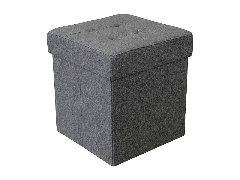 MilaniHome.it - pouf quadrato in stoffa di design moderno, cm 38 x 38 x 40 hdi coloreGrigio scuro
