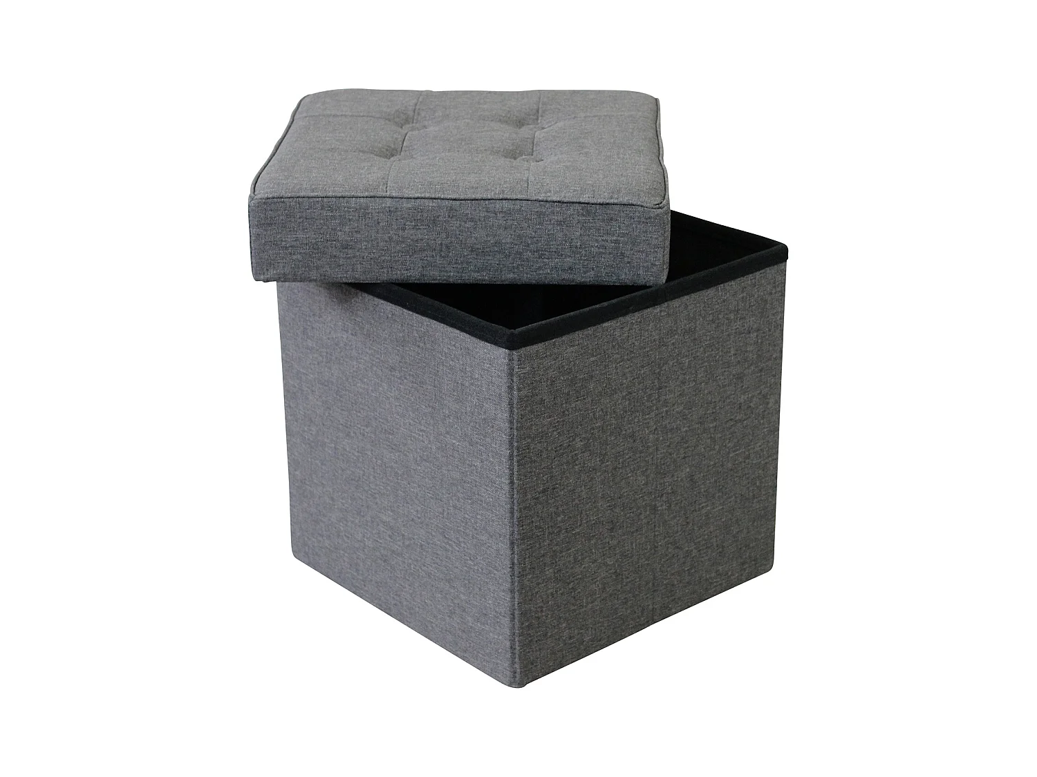 MilaniHome.it - pouf quadrato in stoffa di design moderno, cm 38 x 38 x 40 hdi coloreGrigio scuro