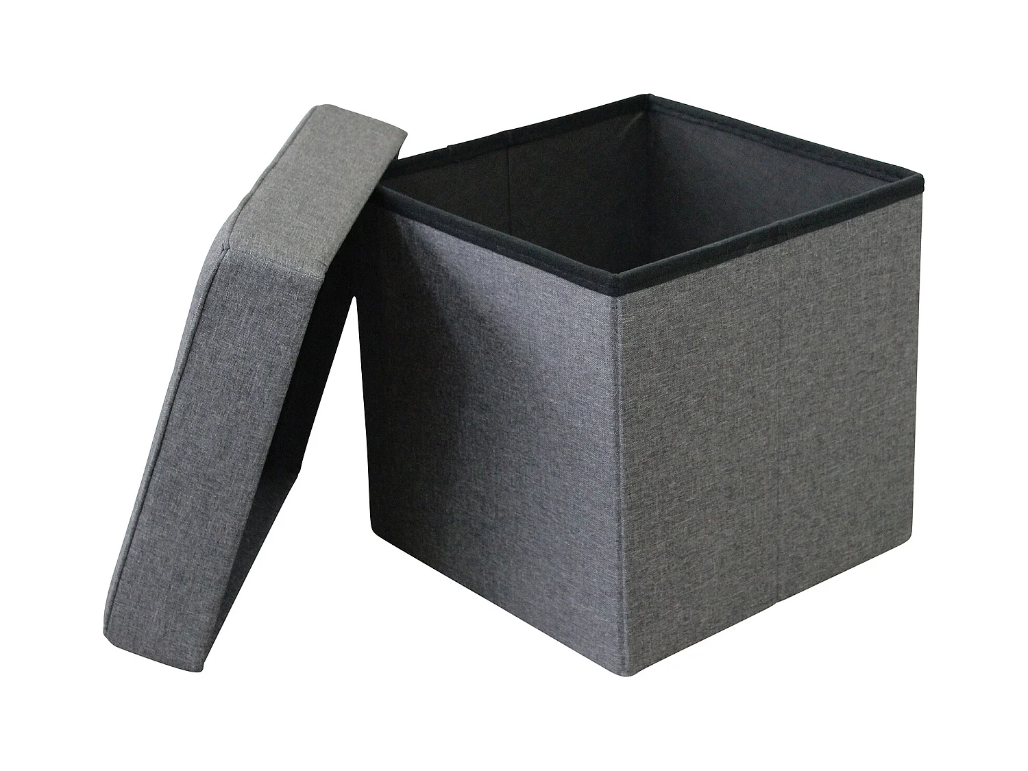 MilaniHome.it - pouf quadrato in stoffa di design moderno, cm 38 x 38 x 40 hdi coloreGrigio scuro