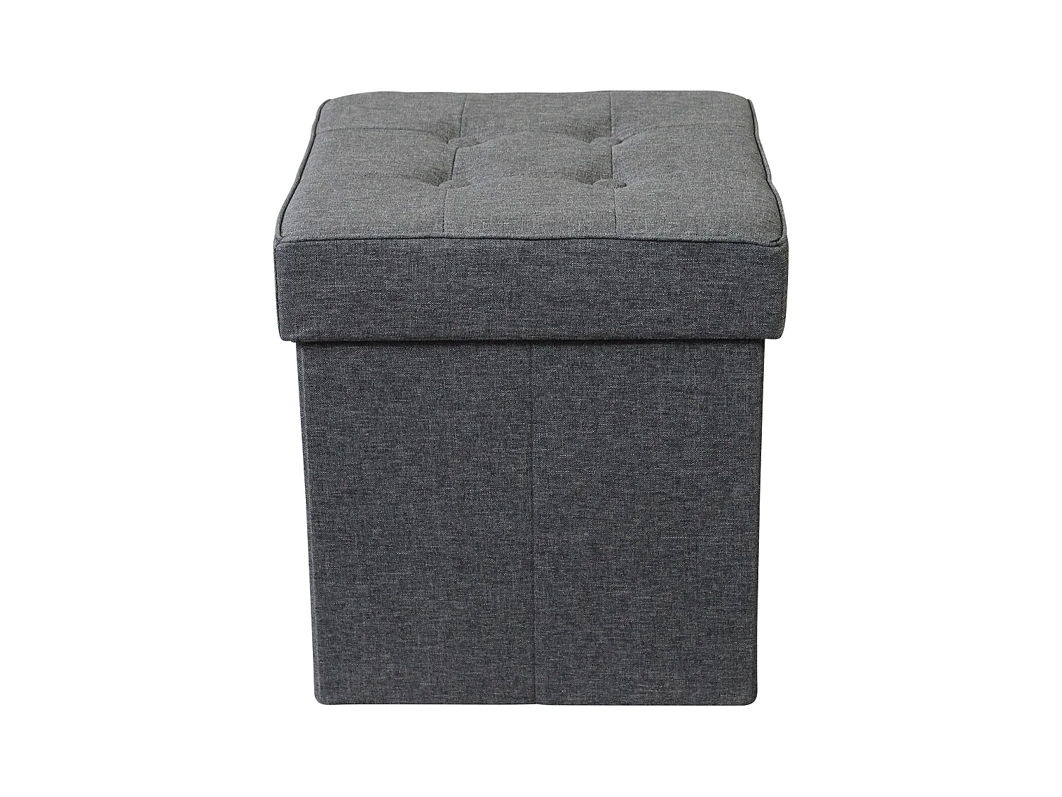 MilaniHome.it - pouf quadrato in stoffa di design moderno, cm 38 x 38 x 40 hdi coloreGrigio scuro