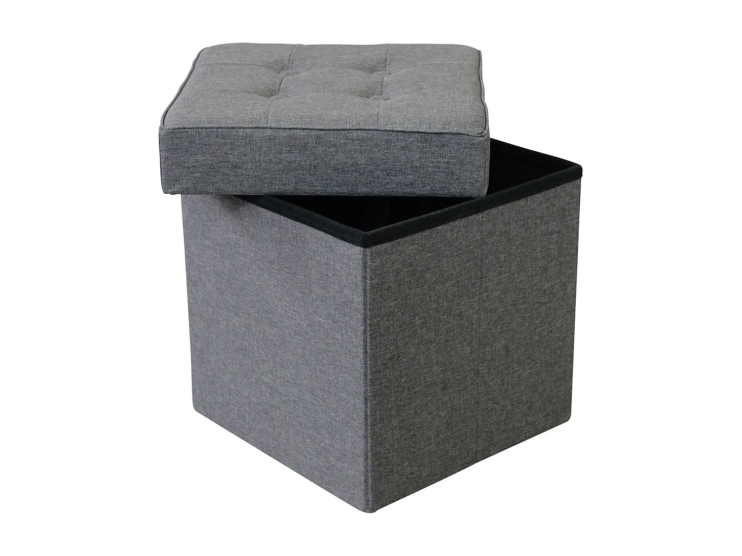 MilaniHome.it - pouf quadrato in stoffa di design moderno, cm 38 x 38 x 40 hdi coloreGrigio scuro