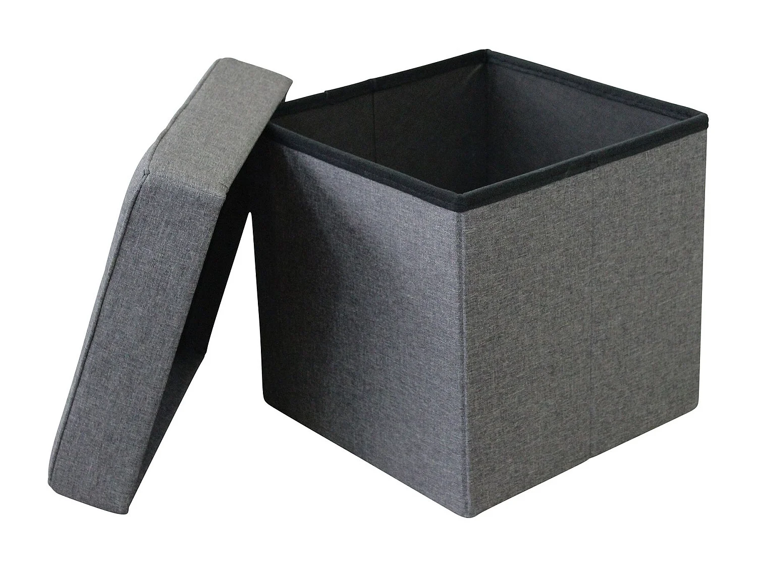 MilaniHome.it - pouf quadrato in stoffa di design moderno, cm 38 x 38 x 40 hdi coloreGrigio scuro