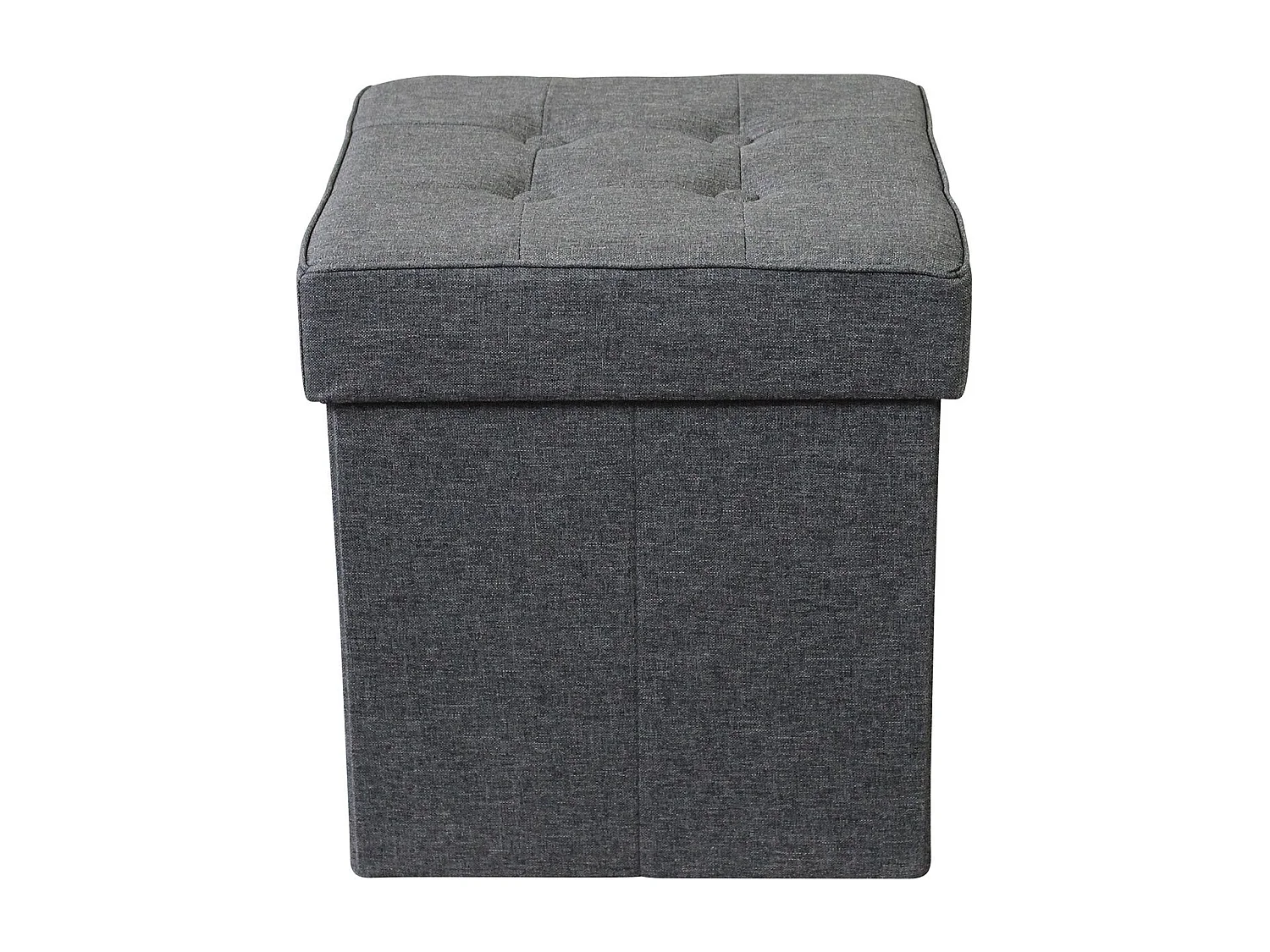 MilaniHome.it - pouf quadrato in stoffa di design moderno, cm 38 x 38 x 40 hdi coloreGrigio scuro