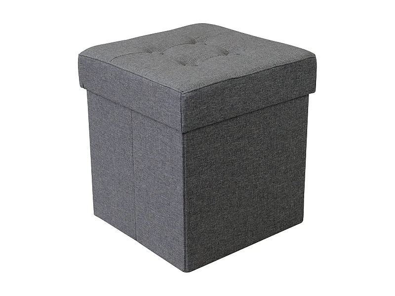 MilaniHome.it - pouf quadrato in stoffa di design moderno, cm 38 x 38 x 40 hdi coloreGrigio scuro