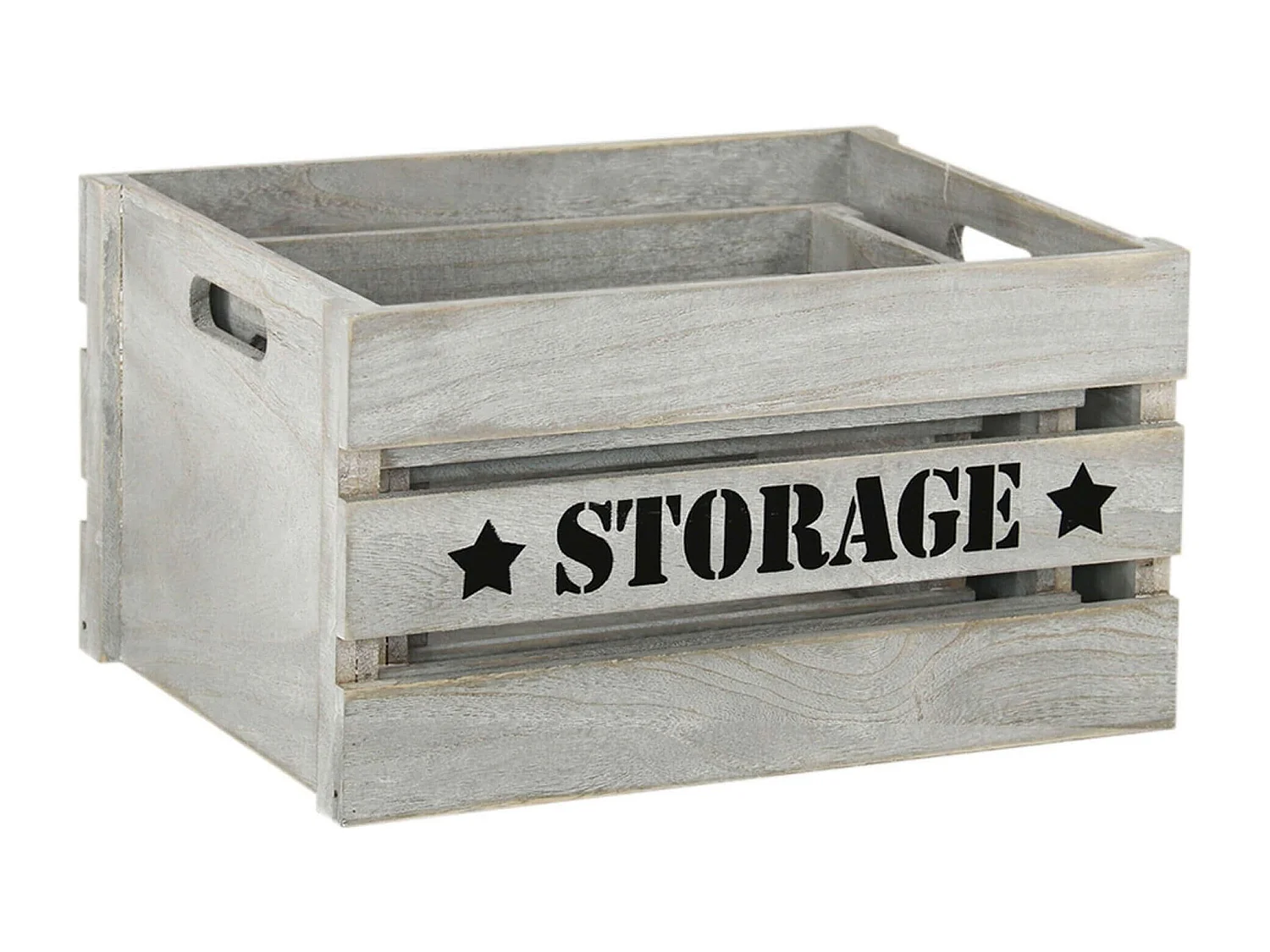 MilaniHome.it - Set Di 3 Cassette In Legno Di Design Industrial Stile Moderno Con Decoro , G.40x31x22/M.34x25x18/P.28x19x14di coloreGrigio