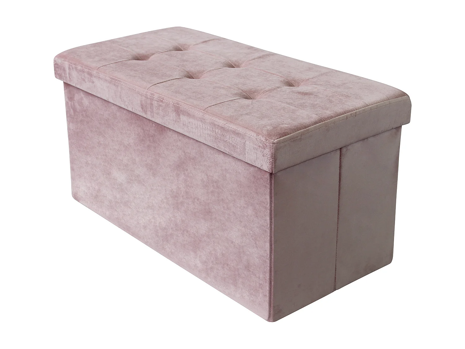MilaniHome.it - pouf rettangolare in velluto di design moderno, cm 76 x 38 x 38 hdi coloreRosa