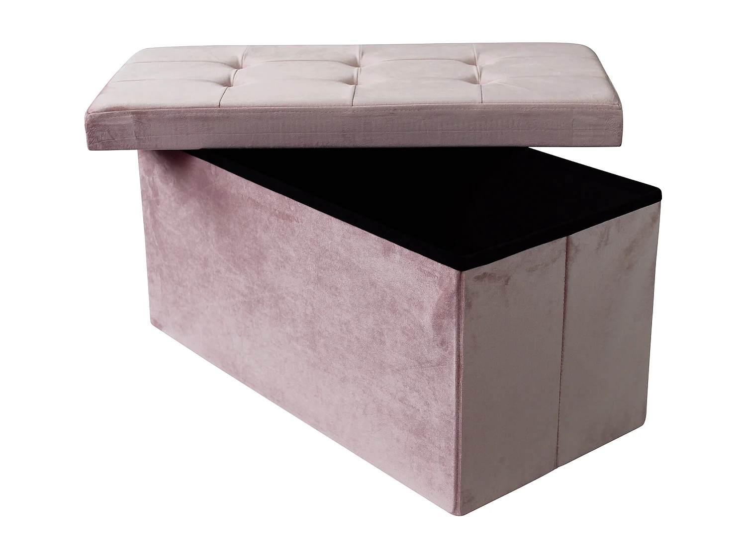 MilaniHome.it - pouf rettangolare in velluto di design moderno, cm 76 x 38 x 38 hdi coloreRosa