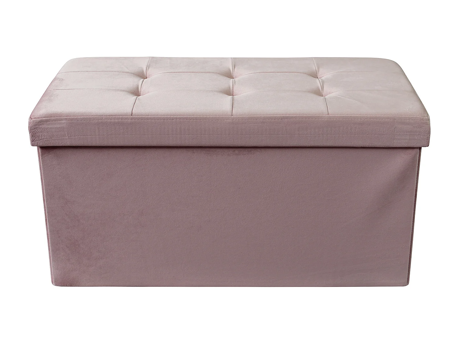 MilaniHome.it - pouf rettangolare in velluto di design moderno, cm 76 x 38 x 38 hdi coloreRosa