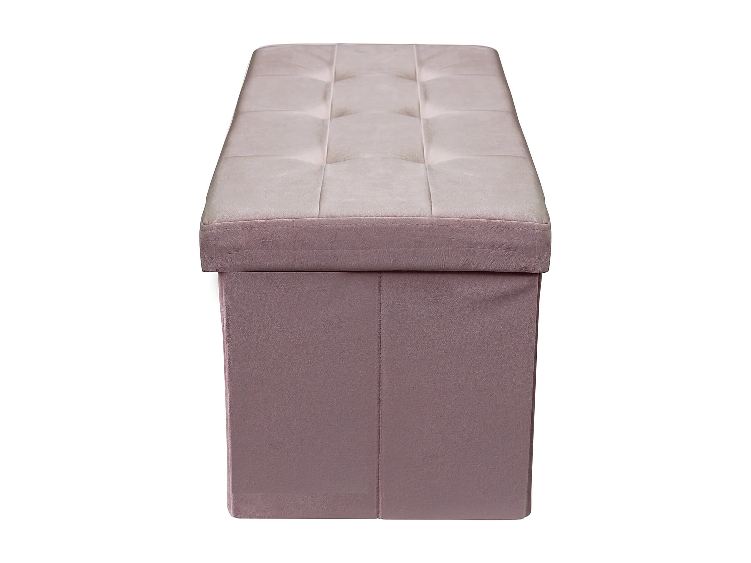 MilaniHome.it - pouf rettangolare in velluto di design moderno, cm 76 x 38 x 38 hdi coloreRosa