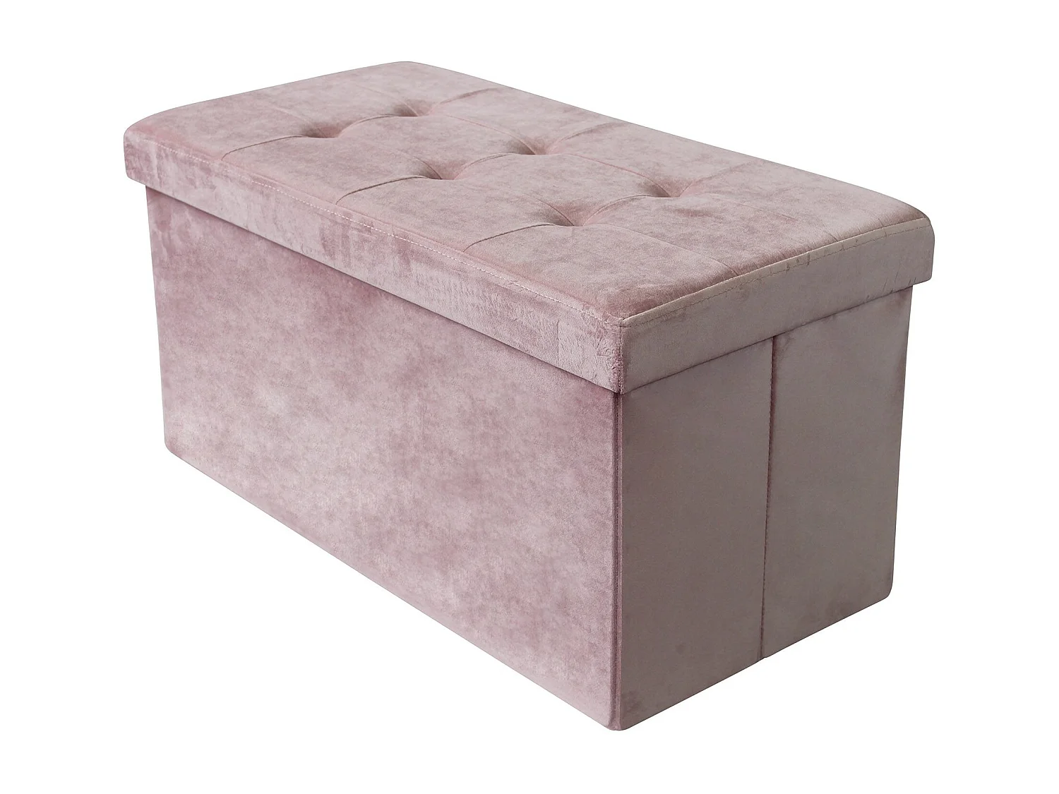 MilaniHome.it - pouf rettangolare in velluto di design moderno, cm 76 x 38 x 38 hdi coloreRosa
