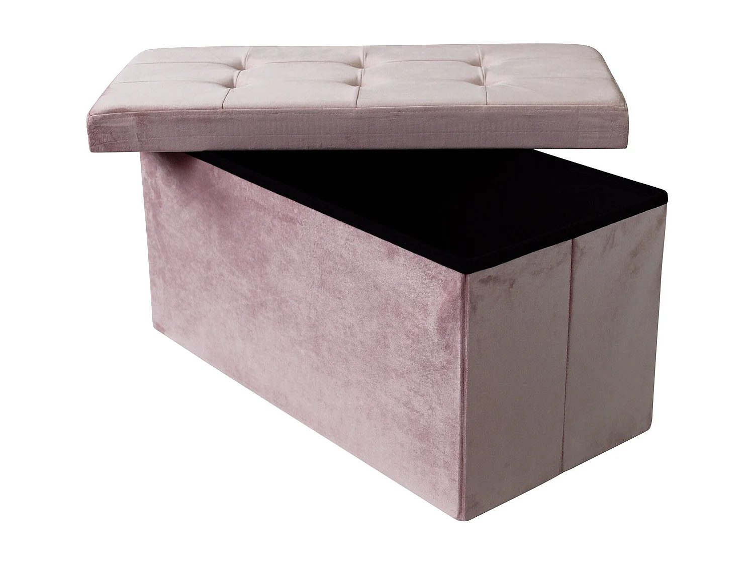 MilaniHome.it - pouf rettangolare in velluto di design moderno, cm 76 x 38 x 38 hdi coloreRosa
