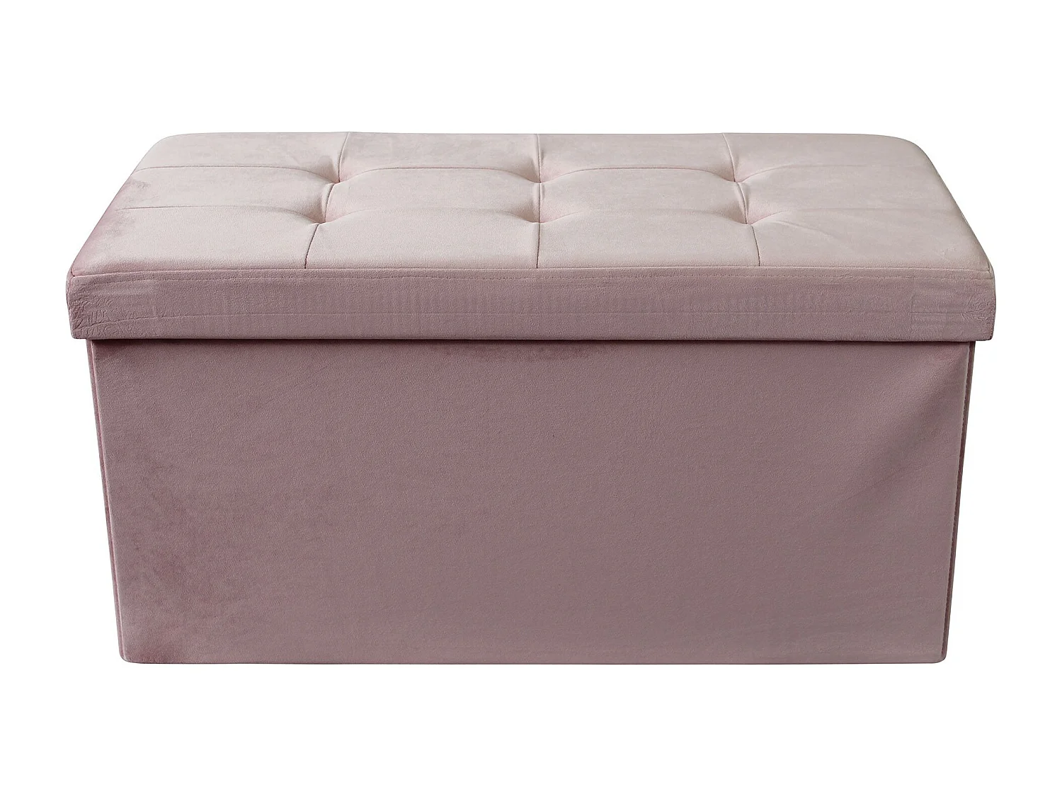 MilaniHome.it - pouf rettangolare in velluto di design moderno, cm 76 x 38 x 38 hdi coloreRosa