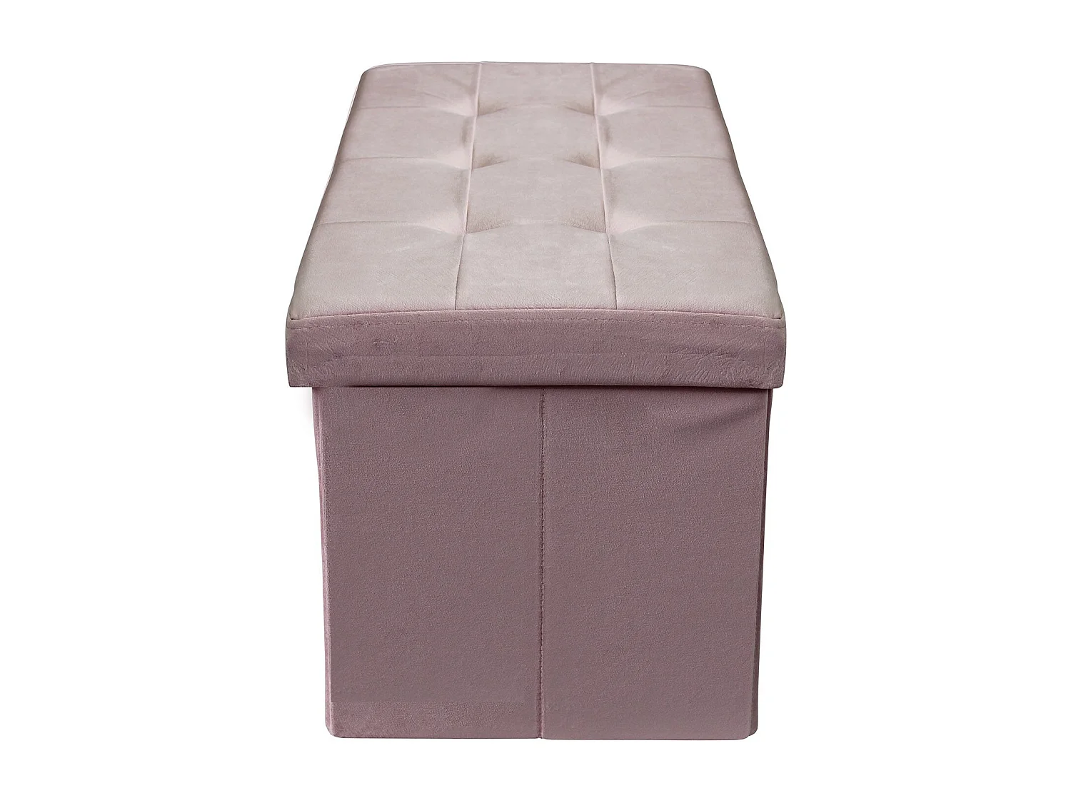 MilaniHome.it - pouf rettangolare in velluto di design moderno, cm 76 x 38 x 38 hdi coloreRosa