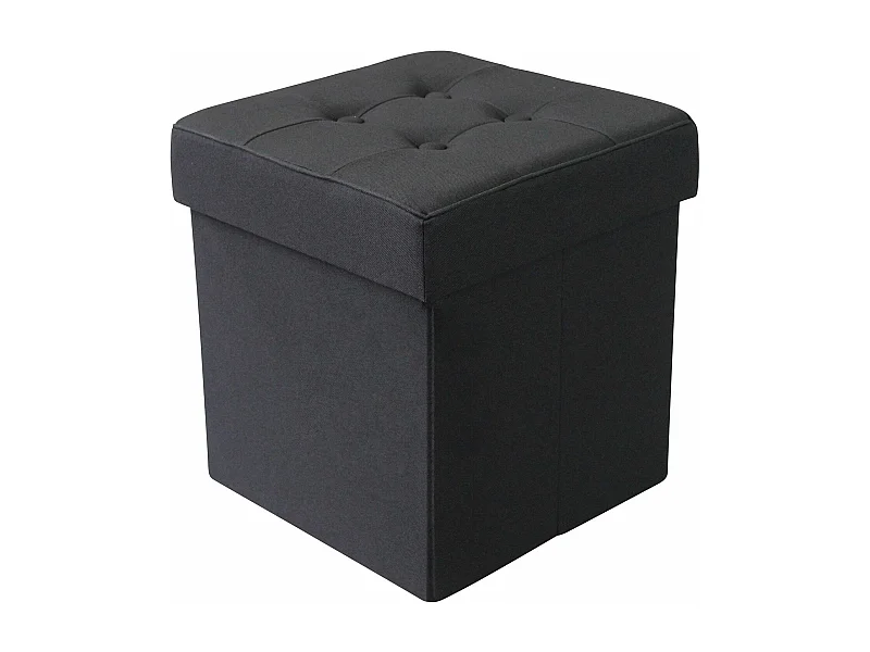 MilaniHome.it - pouf quadrato in stoffa di design moderno, cm 38 x 38 x 40 hdi coloreNero
