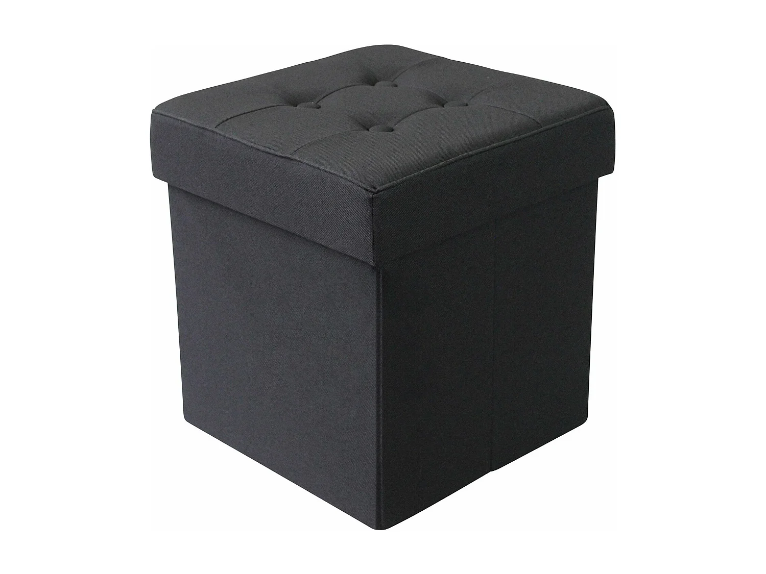 MilaniHome.it - pouf quadrato in stoffa di design moderno, cm 38 x 38 x 40 hdi coloreNero