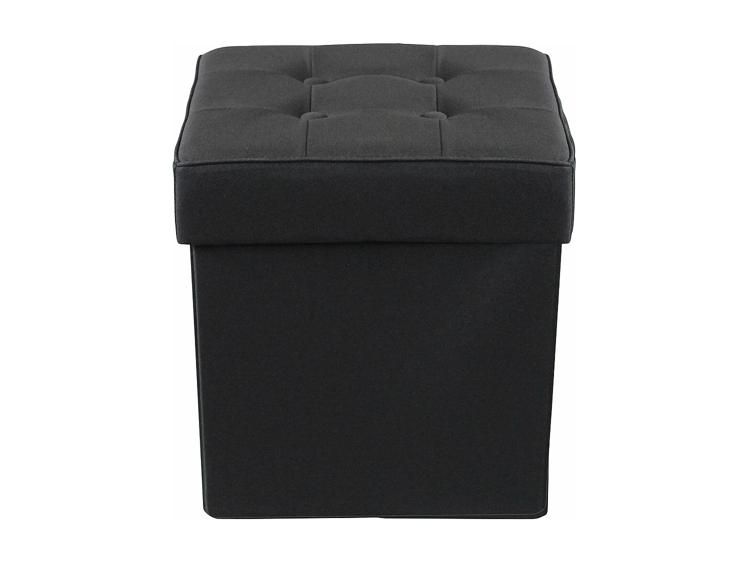 MilaniHome.it - pouf quadrato in stoffa di design moderno, cm 38 x 38 x 40 hdi coloreNero