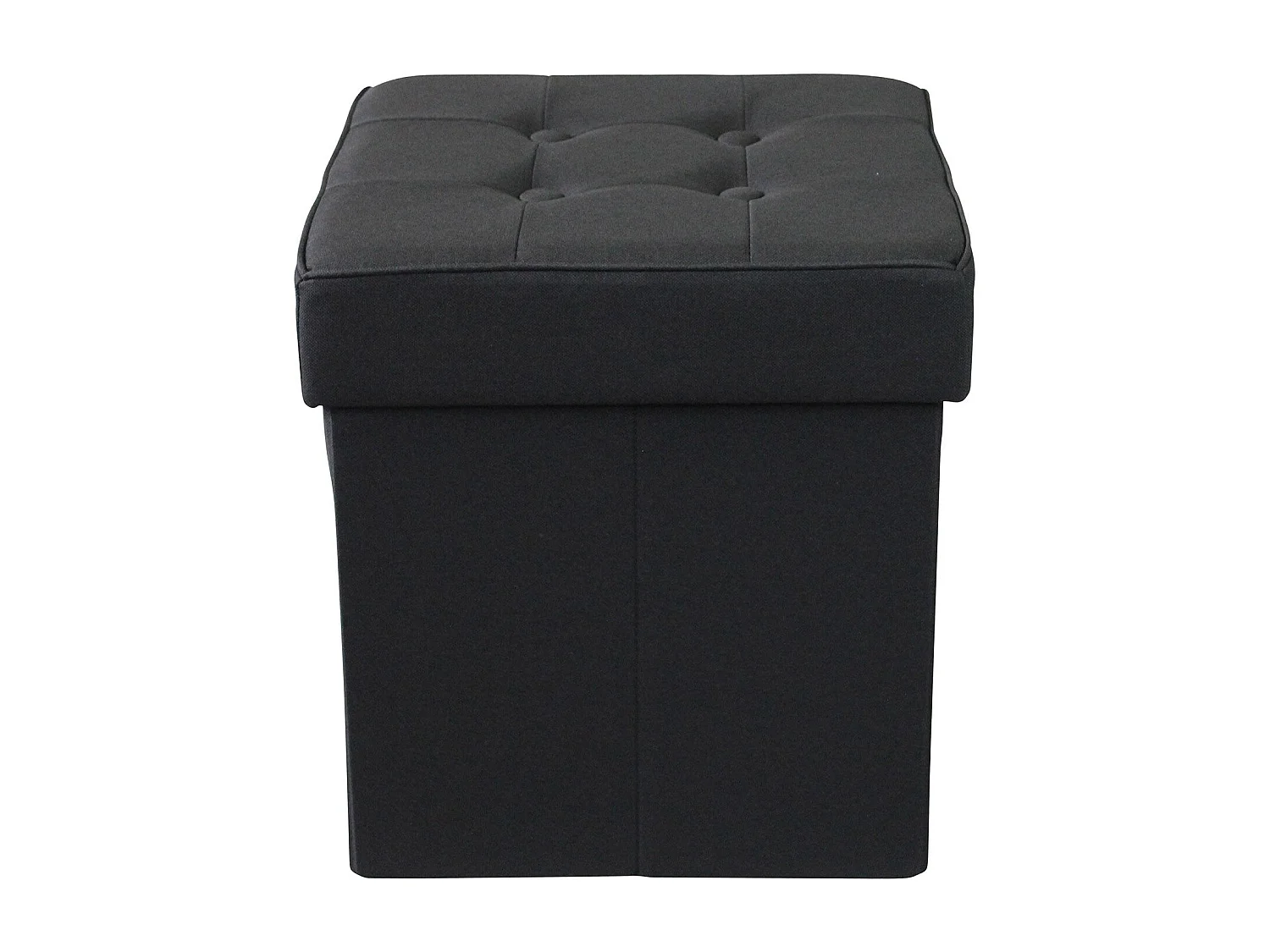 MilaniHome.it - pouf quadrato in stoffa di design moderno, cm 38 x 38 x 40 hdi coloreNero