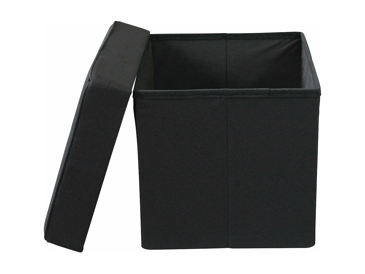 MilaniHome.it - pouf quadrato in stoffa di design moderno, cm 38 x 38 x 40 hdi coloreNero