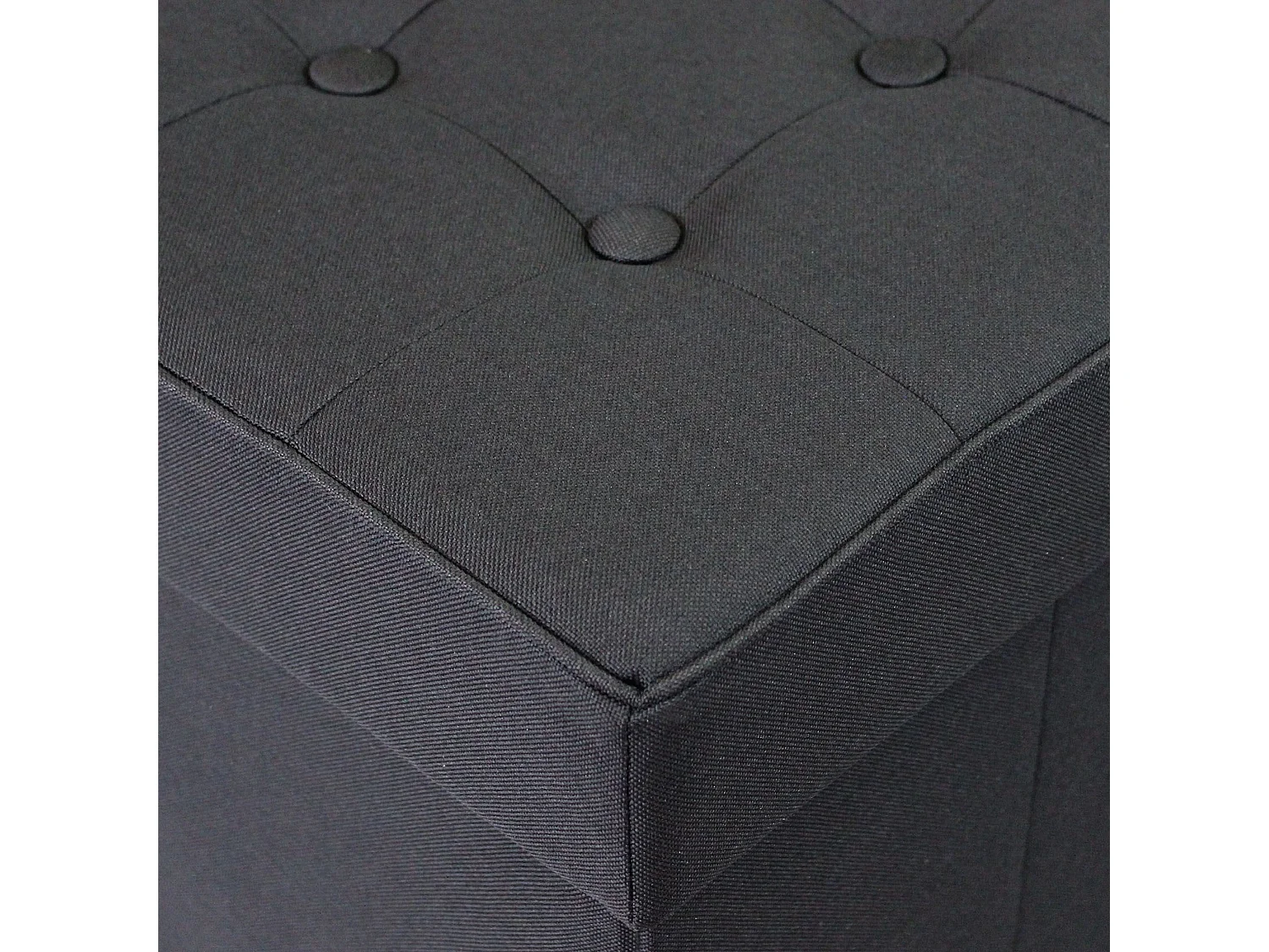 MilaniHome.it - pouf quadrato in stoffa di design moderno, cm 38 x 38 x 40 hdi coloreNero