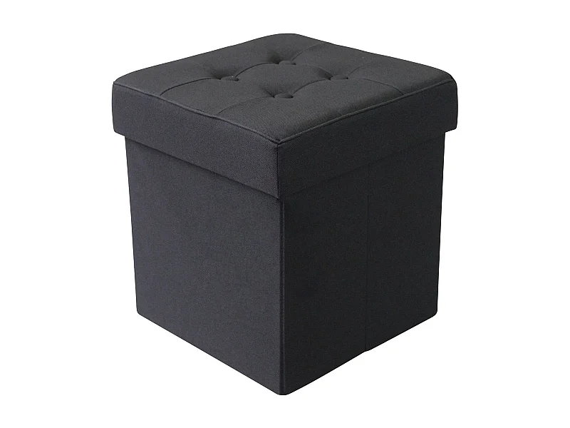 MilaniHome.it - pouf quadrato in stoffa di design moderno, cm 38 x 38 x 40 hdi coloreNero