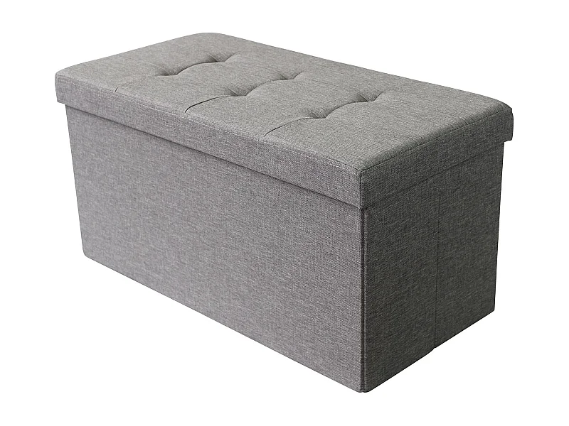 MilaniHome.it - pouf rettangolare in stoffa di design moderno, cm 76 x 38 x 38 hdi coloreGrigio