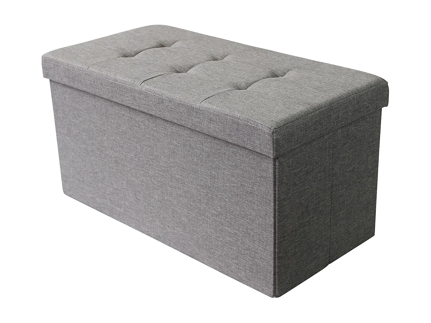 MilaniHome.it - pouf rettangolare in stoffa di design moderno, cm 76 x 38 x 38 hdi coloreGrigio