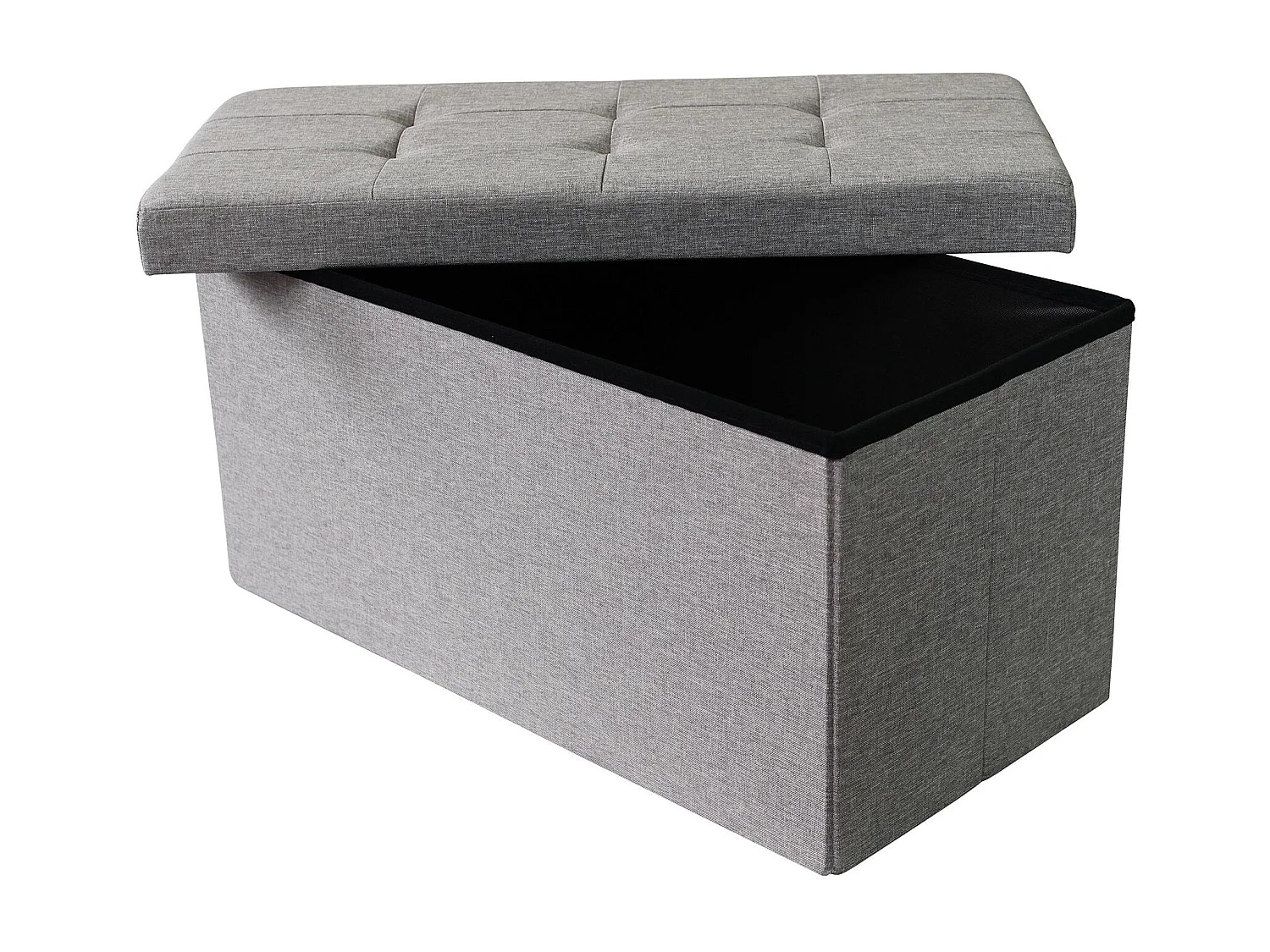 MilaniHome.it - pouf rettangolare in stoffa di design moderno, cm 76 x 38 x 38 hdi coloreGrigio