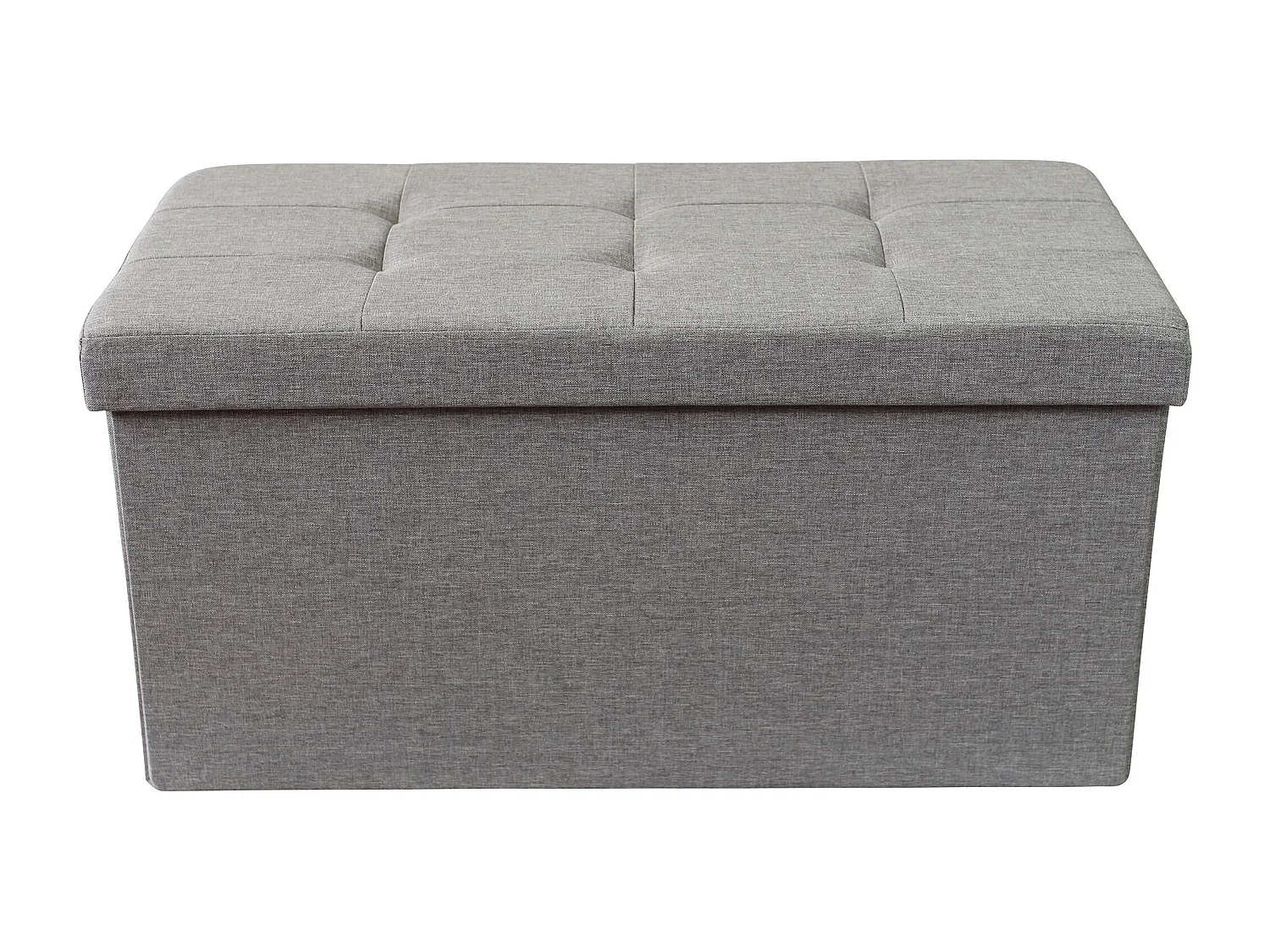 MilaniHome.it - pouf rettangolare in stoffa di design moderno, cm 76 x 38 x 38 hdi coloreGrigio