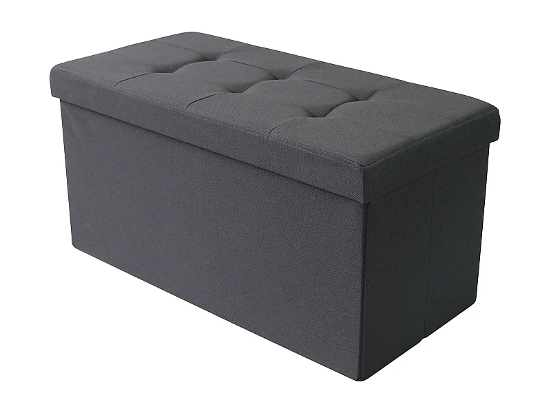 MilaniHome.it - pouf rettangolare in stoffa di design moderno, cm 76 x 38 x 38 hdi coloreNero