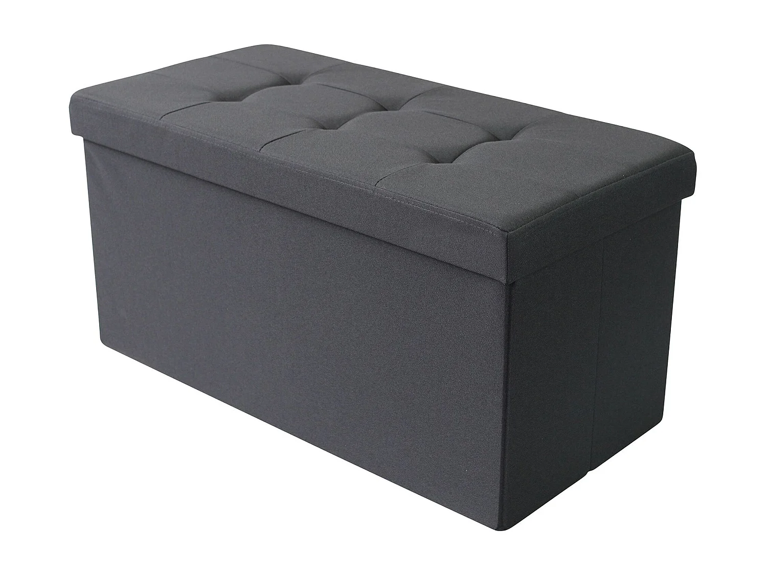 MilaniHome.it - pouf rettangolare in stoffa di design moderno, cm 76 x 38 x 38 hdi coloreNero