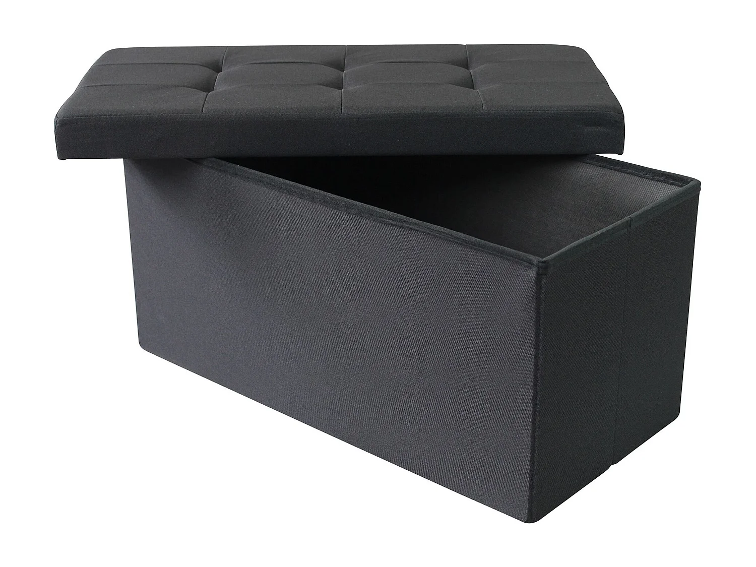 MilaniHome.it - pouf rettangolare in stoffa di design moderno, cm 76 x 38 x 38 hdi coloreNero