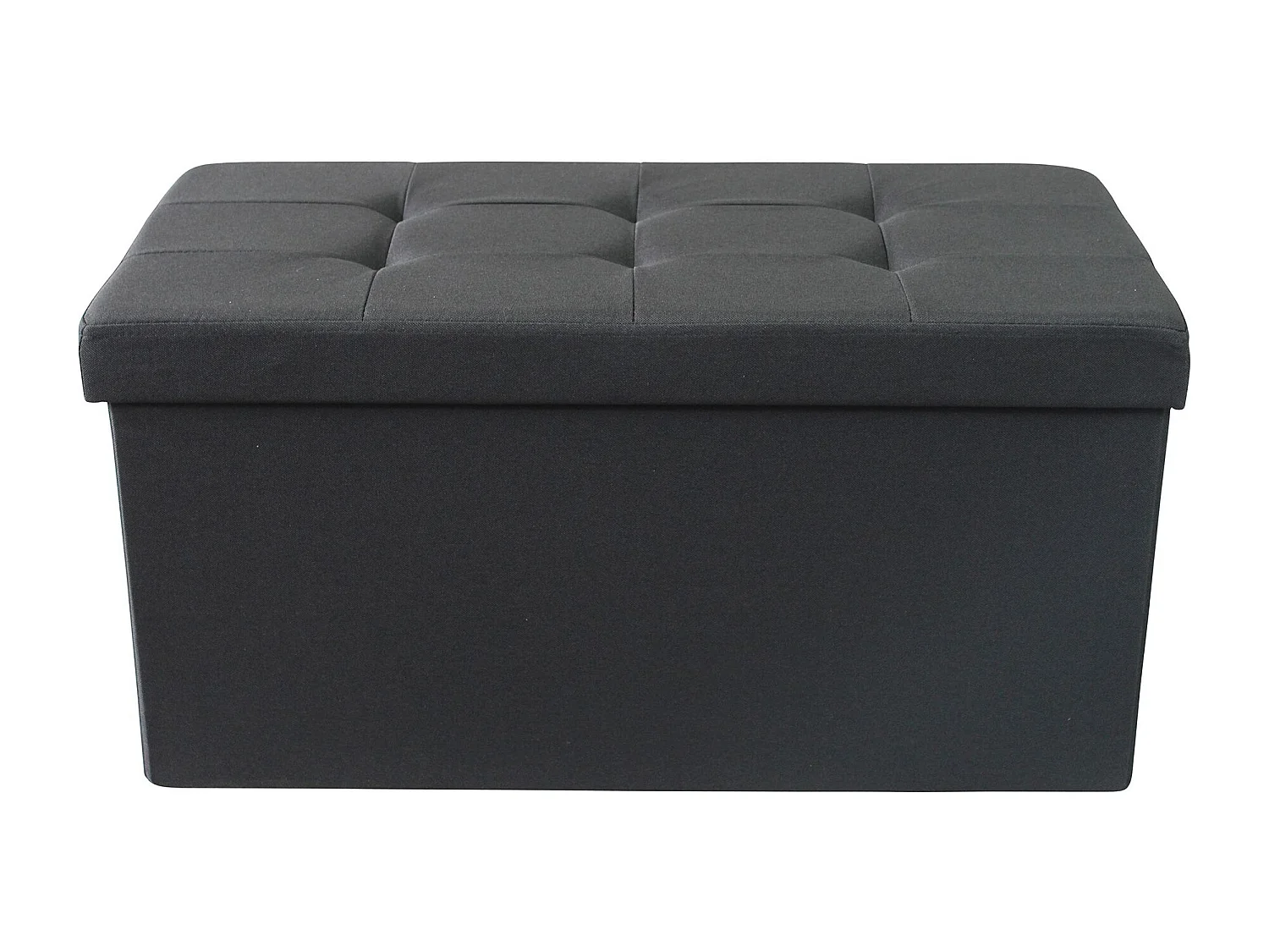 MilaniHome.it - pouf rettangolare in stoffa di design moderno, cm 76 x 38 x 38 hdi coloreNero