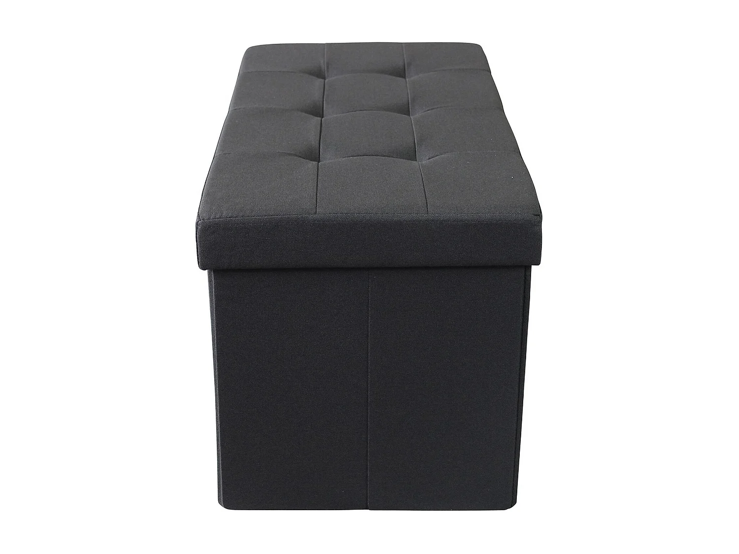MilaniHome.it - pouf rettangolare in stoffa di design moderno, cm 76 x 38 x 38 hdi coloreNero