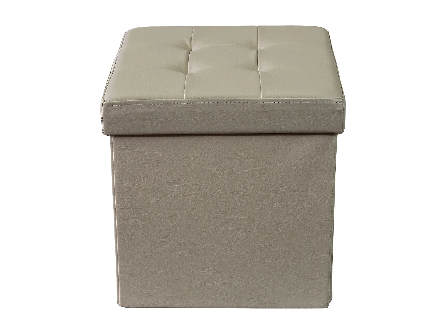 MilaniHome.it - pouf quadrato in ecopelle di design moderno, cm 38 x 38 x 38 hdi coloreBeige