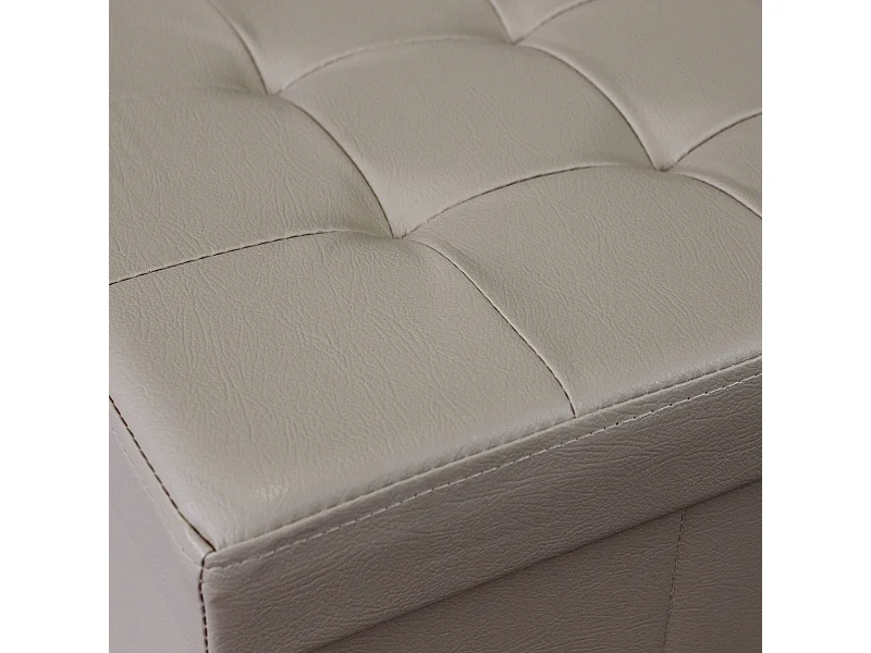 MilaniHome.it - pouf quadrato in ecopelle di design moderno, cm 38 x 38 x 38 hdi coloreBeige