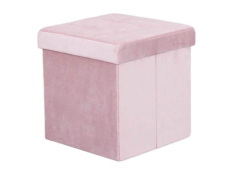 MilaniHome.it - pouf quadrato in velluto di design moderno, cm 38 x 38 x 38 hdi coloreRosa