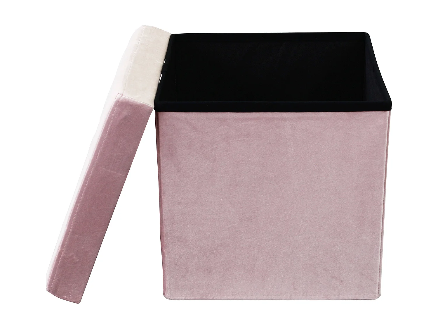 MilaniHome.it - pouf quadrato in velluto di design moderno, cm 38 x 38 x 38 hdi coloreRosa
